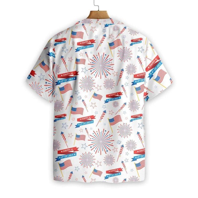 4Th Of July Us Fireworks Pattern Unisex Hawaiian Shirt 2