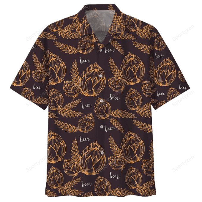 Golden Hops Beer Garden Hawaiian Aloha Shirts - Beach Shorts #H 1