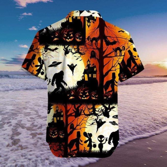 Ew People Bigfoot Ufo Halloween Hawaiian Aloha Shirts #2809H 2