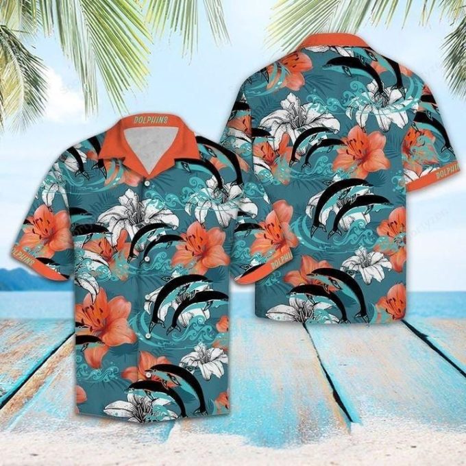 Lovely Dolphin Hawaiian Aloha Shirts #V 1