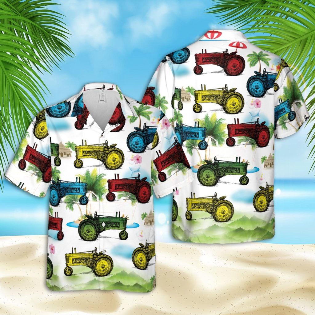 Colorful Tractor Unisex Hawaiian Aloha Shirts #Dh 7