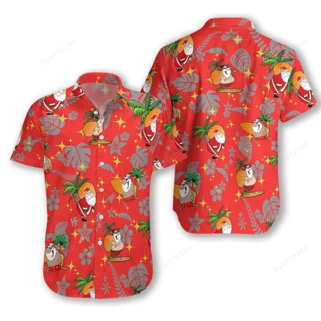 Funny Santa Red Hawaiian Aloha Shirts 4