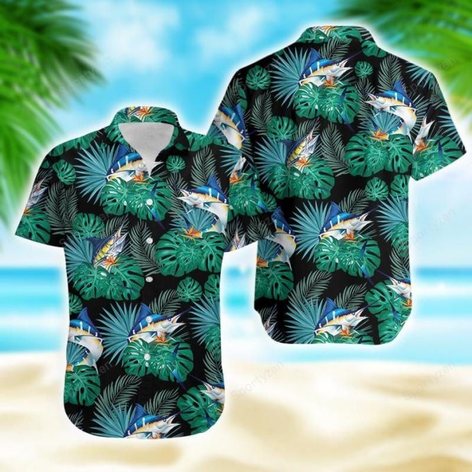 Marlin Fish Hawaiian Aloha Shirts #14421Dh 1