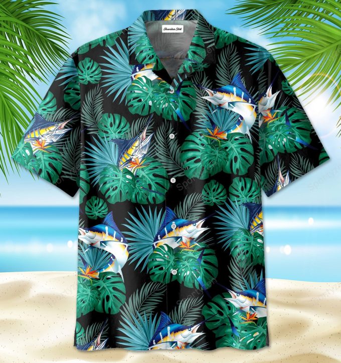 Marlin Fish Hawaiian Aloha Shirts #14421Dh 2