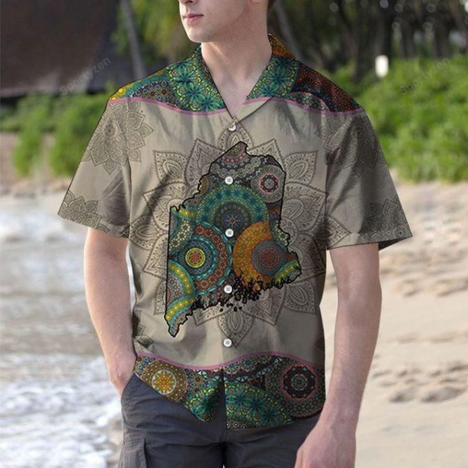 Awesome Hawaiian Aloha Shirts Mandala Maine #H 1