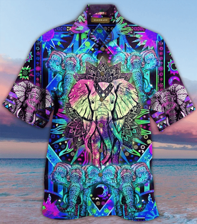 Hippie Mandala Elephant Hawaiian Aloha Shirts #Hl 1