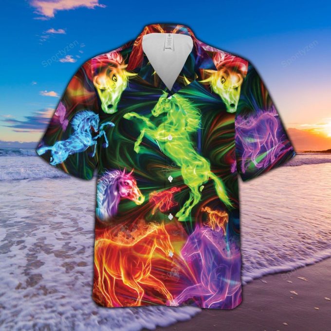 Amazing Horse Colorful Hawaiian Aloha Shirts #21721H 1