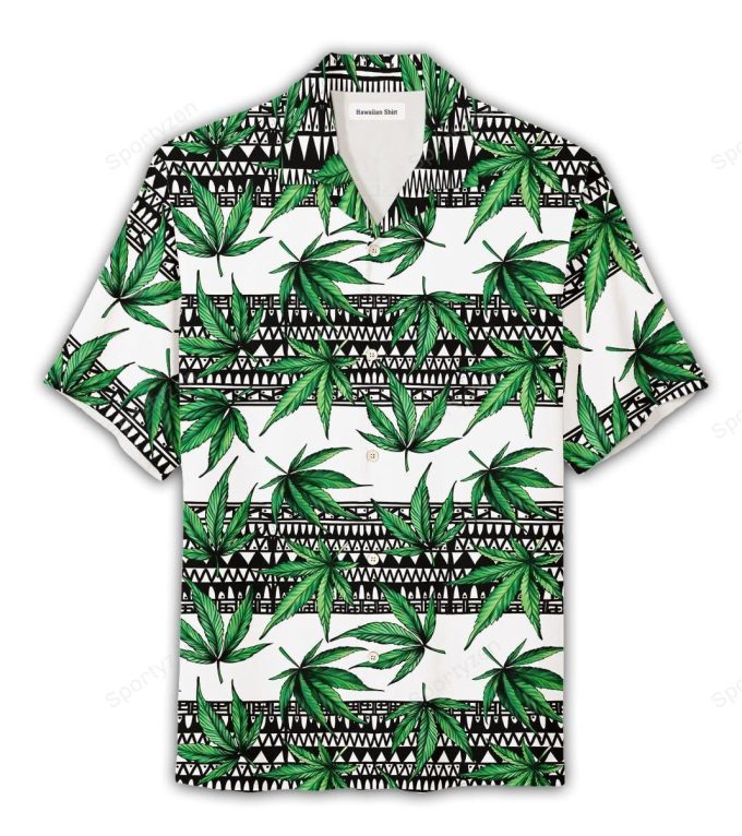 Amazing Weed Pattern Unisex Hawaiian Aloha Shirts #24521Dh 2