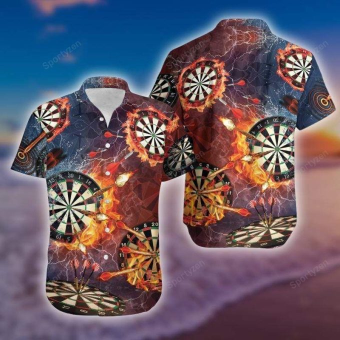 Born To Play Darts Forced To Work Unisex Hawaiian Aloha Shirts #23421V 2