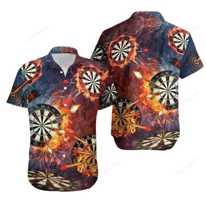 Born To Play Darts Forced To Work Unisex Hawaiian Aloha Shirts #23421V 1