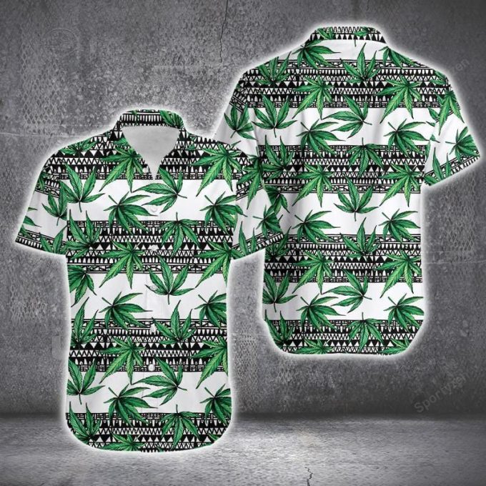 Amazing Weed Pattern Unisex Hawaiian Aloha Shirts #24521Dh 1