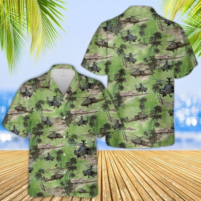 Green Army Helicopter Hawaiian Aloha Shirt - Shorts Beach #Dh 1