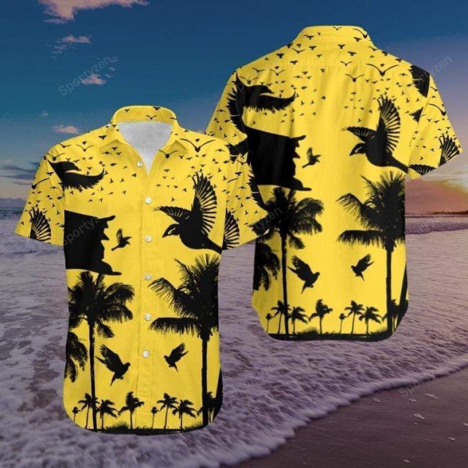 Coconut Beach Black And Yellow Full Printing Hawaiian Aloha Shirts #180121V 2