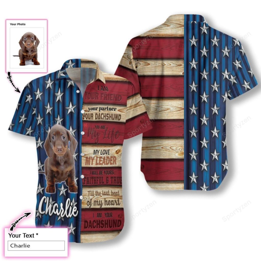 July 4Th Personalized Name Dachshund With Sayings Unisex Hawaiian Shirt 6