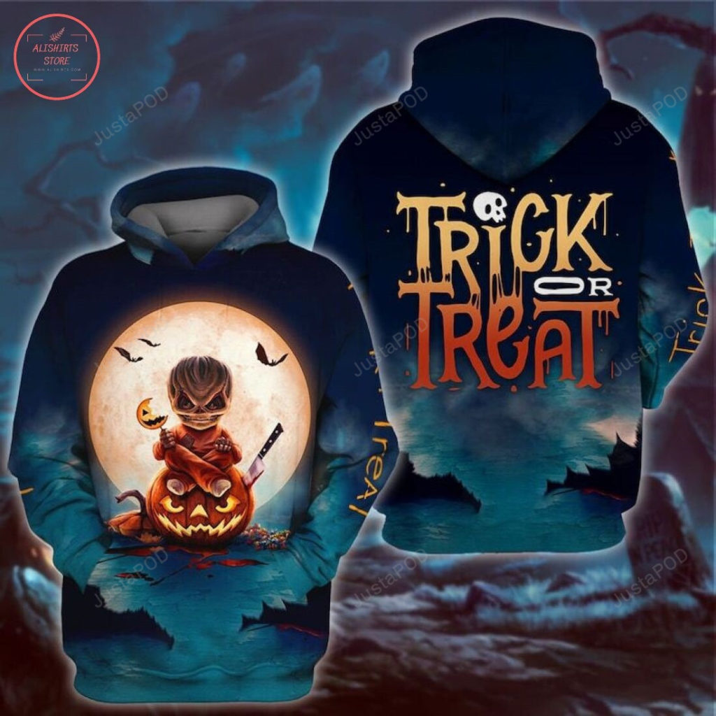 Halloween Horror Trick Or Treat 3D All Over Printed Hoodie, Zip- Up Hoodie 4