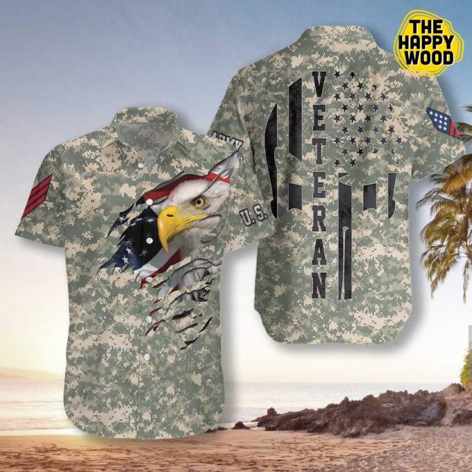 Veteran Proud Us Army Camouflage Hawaiian Shirt Ver 207 1