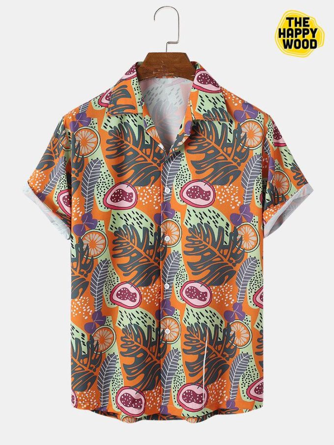 Tropical Leaves Print Hawaiian Shirt Ver 177 1