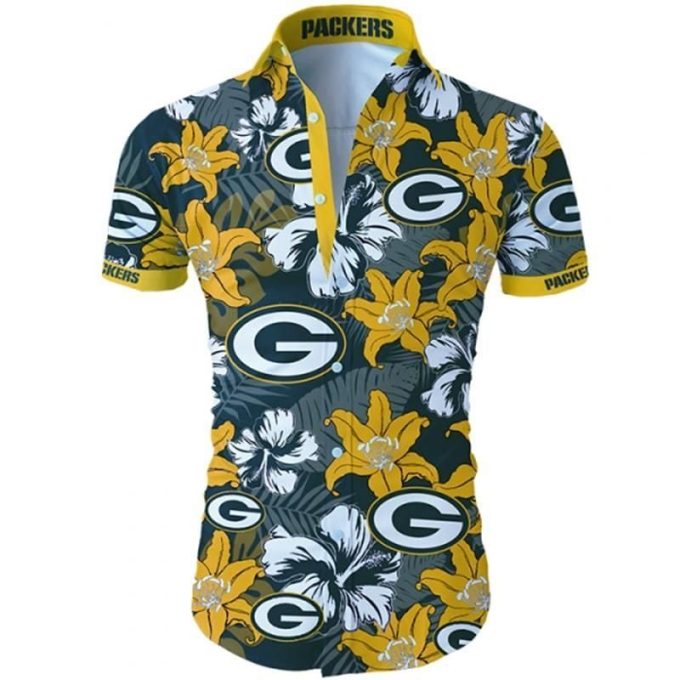 Green Bay Packers Tropical Flower Hawaiian Shirt Ver 286 1