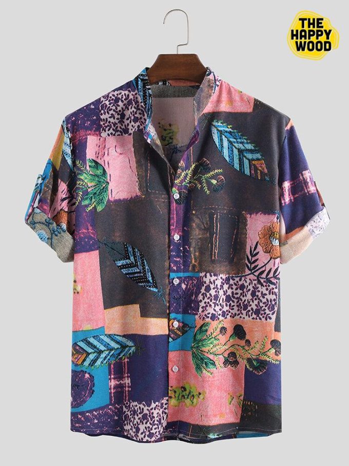 Ethnic Style Printing Floral Hawaiian Shirt Ver 126 1