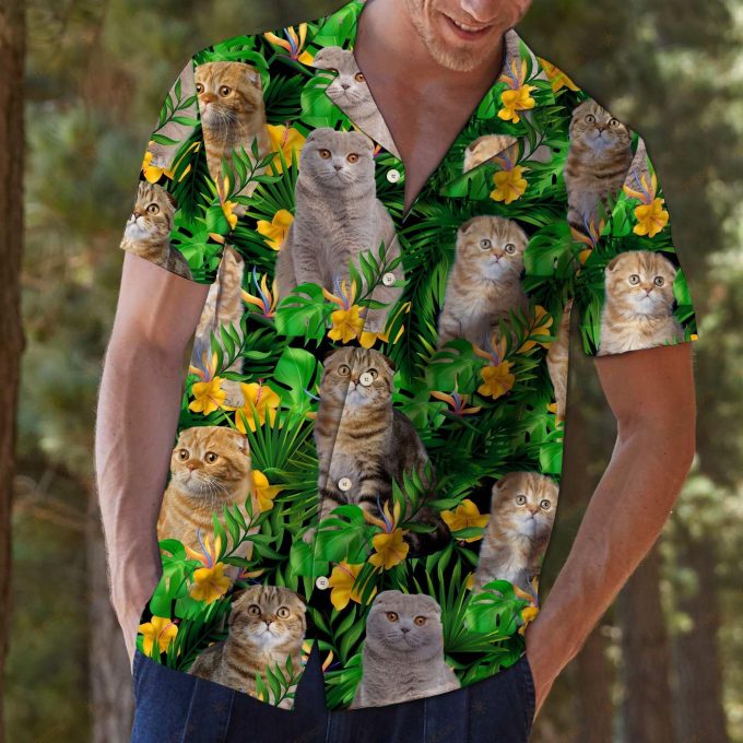 Scottish Fold Tropical Wild Flowers Hawaiian Shirt Ver 364 1