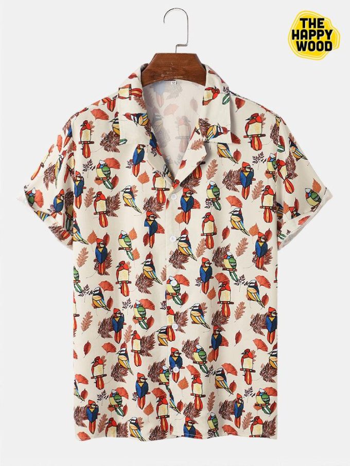 All Over Parrot Print Hawaiian Shirt Ver 119 1