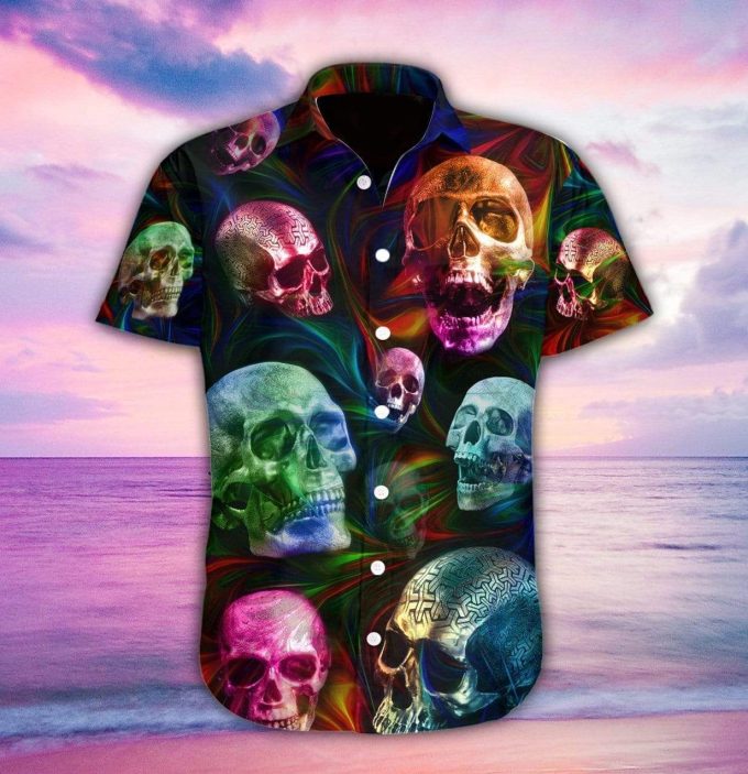 Colorful Skull Tropical Full Printing Lhawaiian Shirt Ver 381 1