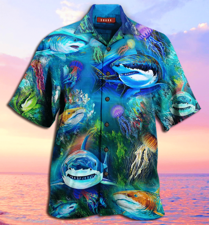 Awesome Shark Unisex Hawaiian Shirt Ver 206 1