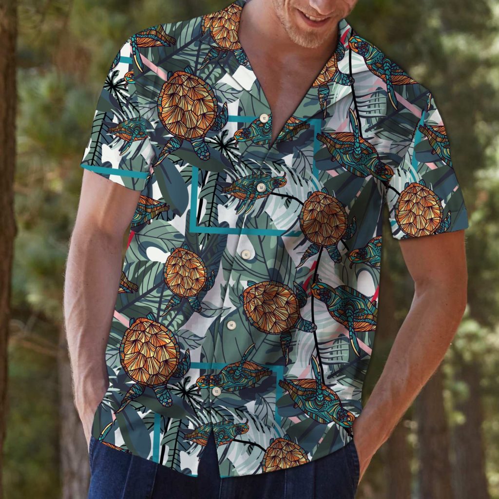 Turtle Tropical Leaves T0307Hawaiian Shirt Ver 324 4