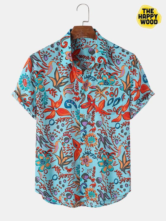 Abstract Plant Floral Print Hawaiian Shirt Ver 334 1