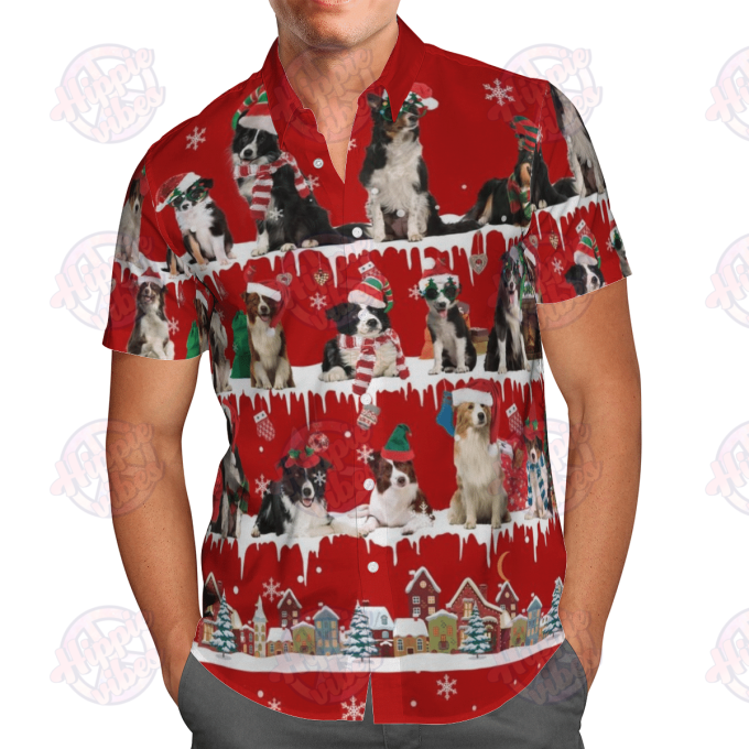 Border Collie Snow Christmas Hawaiian Shirt Ver 238 1