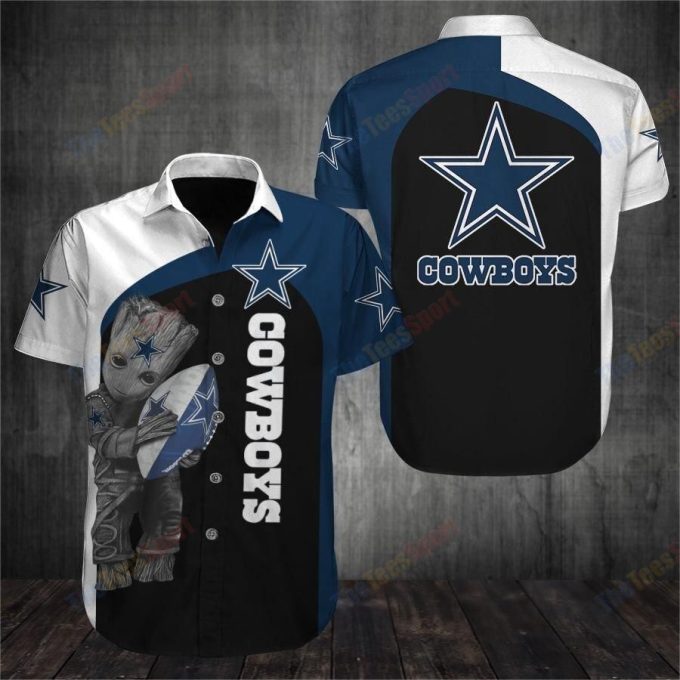 Dallas Cowboys Groot 3D Hawaiian Shirt Ver 339 1