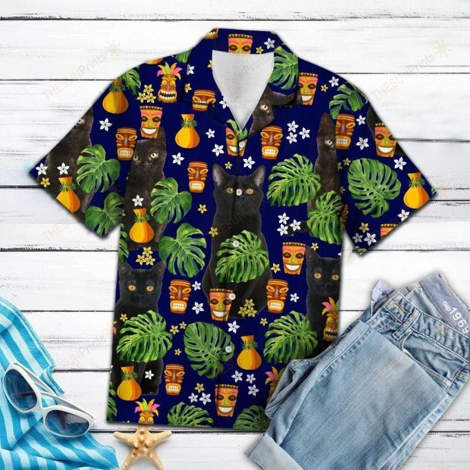 Black Cat Native Tropical Hawaiian Shirt Ver 293 1