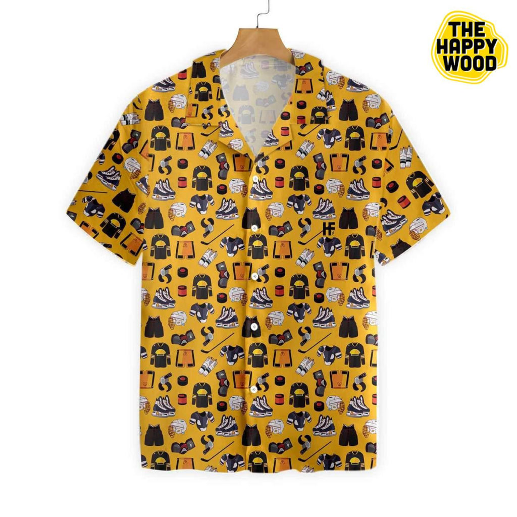 Yellow Ice Hockey Gear Hawaiian Shirt Ver 469 4