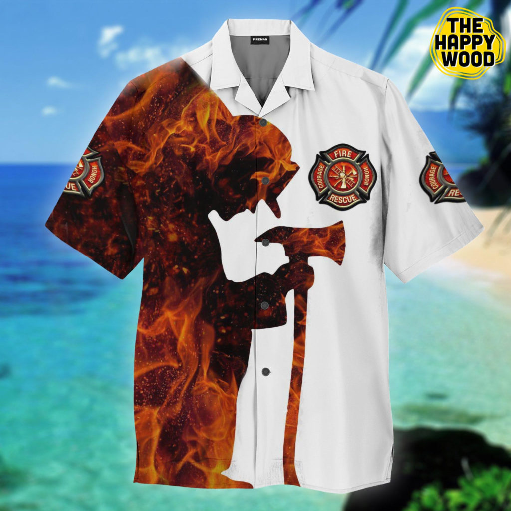 Firefighter On Fire 3D Hawaiian Shirt Ver 242 4