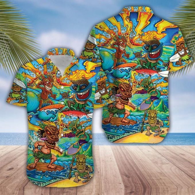 Amazing Tiki Surfing Stay Cool Unisex Hawaiian Shirt Ver 91 1