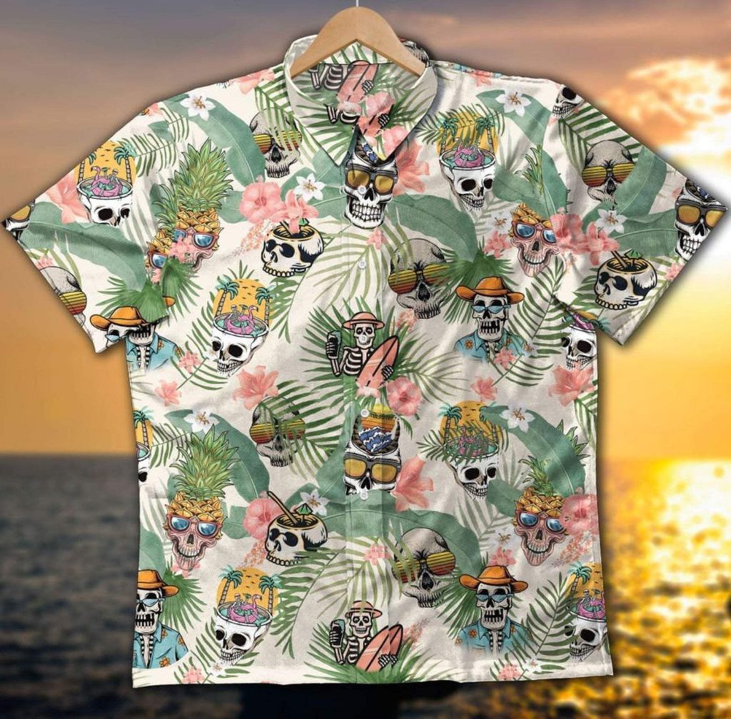Miami Skull Having Fun In Summer Tropical Hawaiian Shirt Ver 204 4