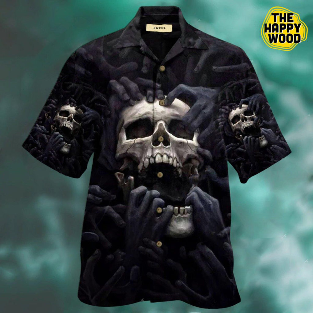 Amazing Dark Skull 3D Hawaiian Shirt Ver 379 4