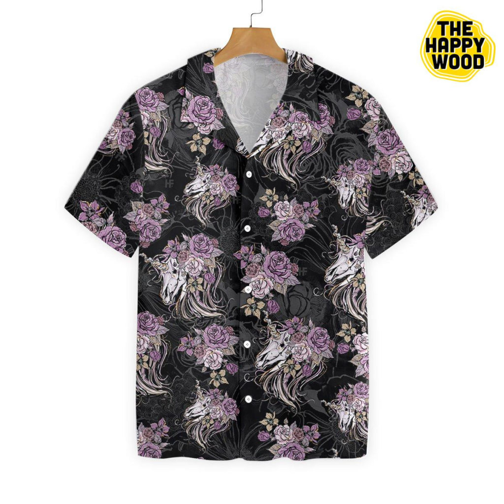 Unicorn Skull Flowers Hawaiian Shirt Ver 424 4