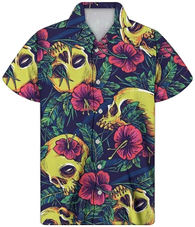 Vintage Tropical Skull Hawaiian Shirt Ver 87 1