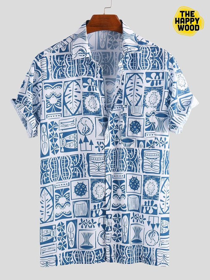 Floral Printed Pattern Print Hawaiian Shirt Ver 487 1