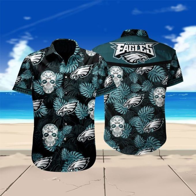 Philadelphia Eagles Skull Hawaiian Shirt Ver 426 1