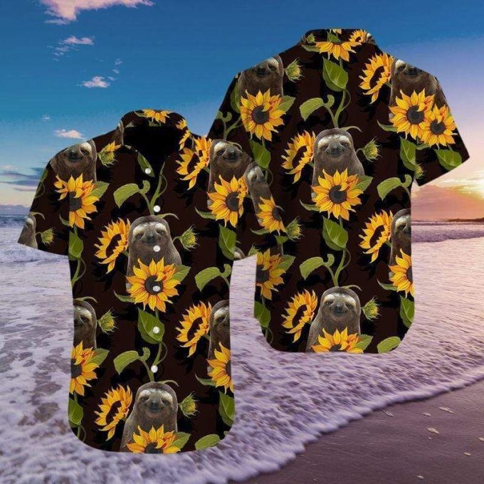 Sloth With Sunflower Hawaiian Shirt Ver 67 1