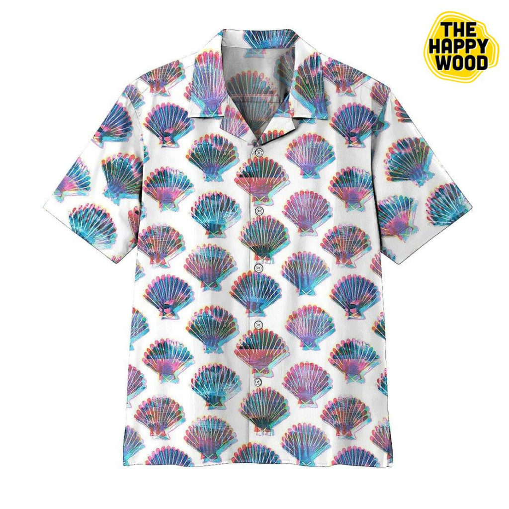 Holographic Seashells 3D Hawaiian Shirt Ver 246 4