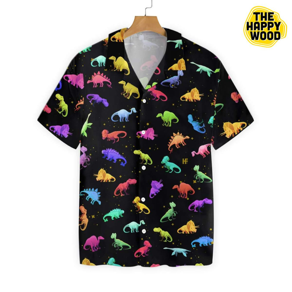 Seamless Dinosaurs Pattern Hawaiian Shirt Ver 122 4