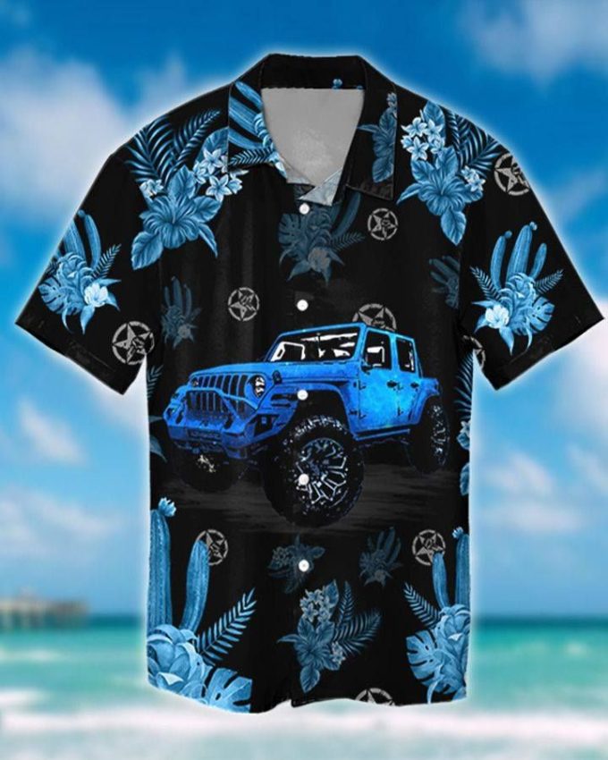 Gift For Dad Blue Jp Black Unisex Hawaiian Shirts 1