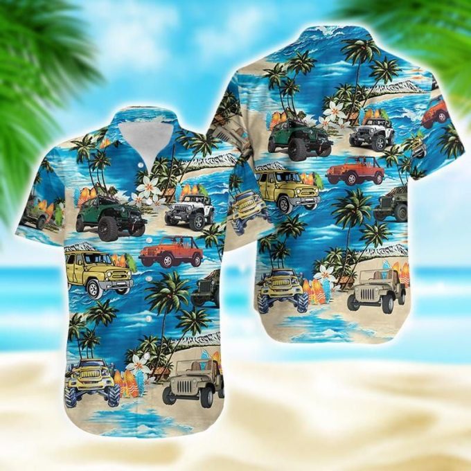 Amazing Jp On The Beach Blue Unisex Hawaiian Aloha Shirts 1