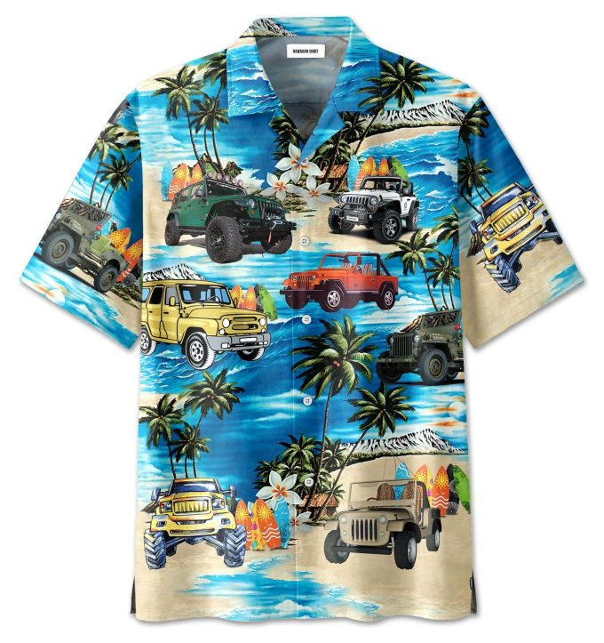 Amazing Jp On The Beach Blue Unisex Hawaiian Aloha Shirts 2