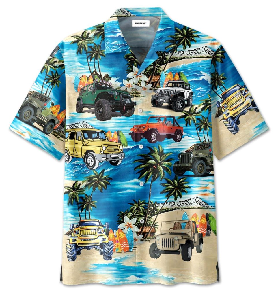 Amazing Jp On The Beach Blue Unisex Hawaiian Aloha Shirts 7
