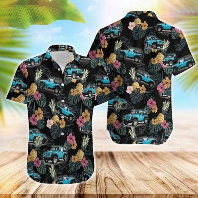 Blue Jp Black Tropical Unisex Hawaiian Aloha Shirts 2