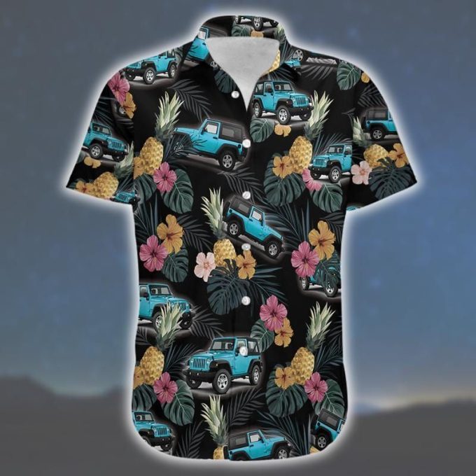 Blue Jp Black Tropical Unisex Hawaiian Aloha Shirts 1